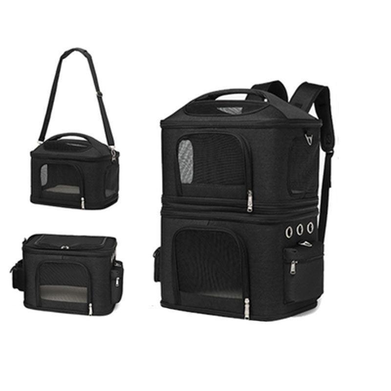 Double Layer Cat Carrier Bag With Wheels 4 Color Backpack