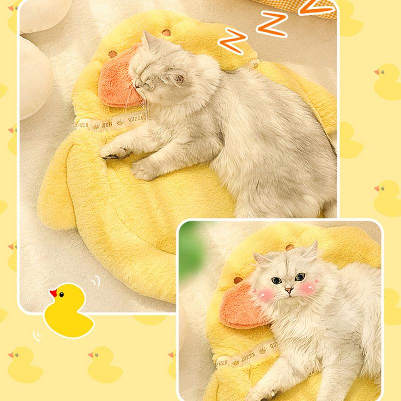 Cat Bed Duck Shape Mat Yellow Pet Sleeping Bed Cat Pillow