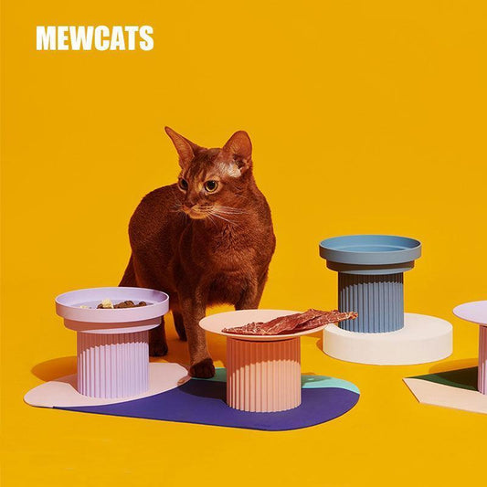 Elevated Cat Dishes Separable 5 Color Cat Food Water Bowl