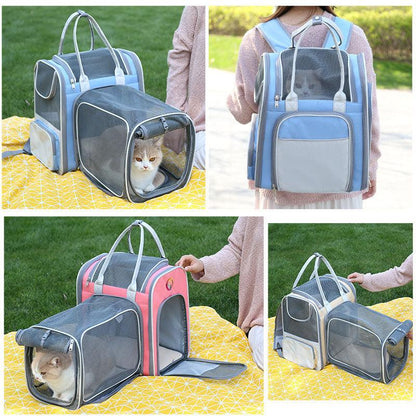 Mesh Expandable Cat Backpack Carrier Large Capacity Tote 3 Color Pet Handbag