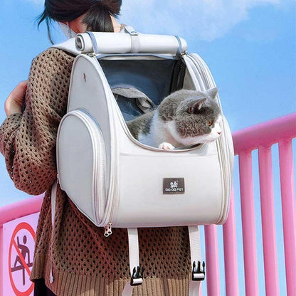 Expandable Large Breathable Cute Cat Carrier Backpack 2 Color Cat Bag