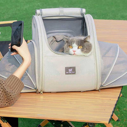 Expandable Large Breathable Cute Cat Carrier Backpack 2 Color Cat Bag