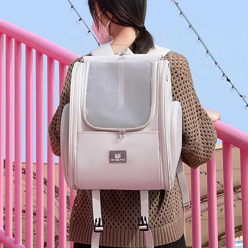 Expandable Large Breathable Cute Cat Carrier Backpack 2 Color Cat Bag
