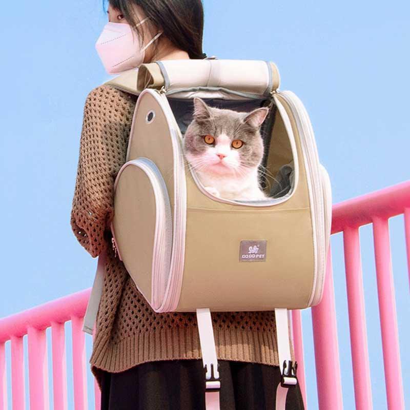 Expandable Large Breathable Cute Cat Carrier Backpack 2 Color Cat Bag