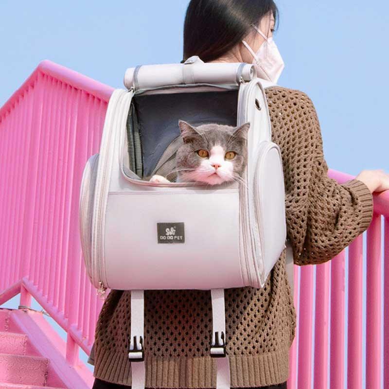 Expandable Large Breathable Cute Cat Carrier Backpack 2 Color Cat Bag