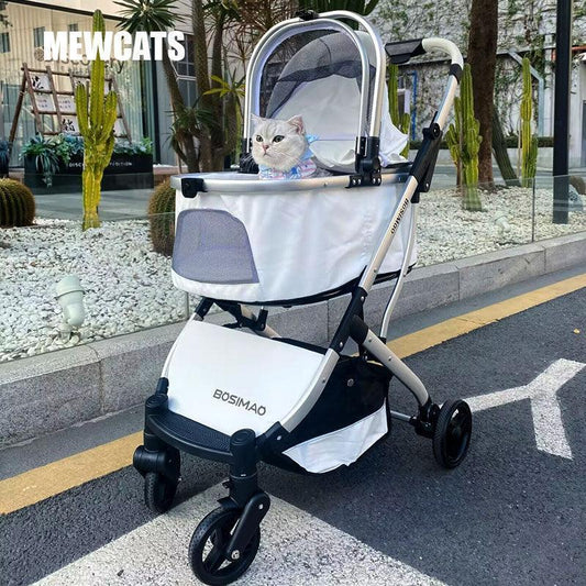 First Class Cat Stroller 3 Color Carrier with Wheels - MEWCATS
