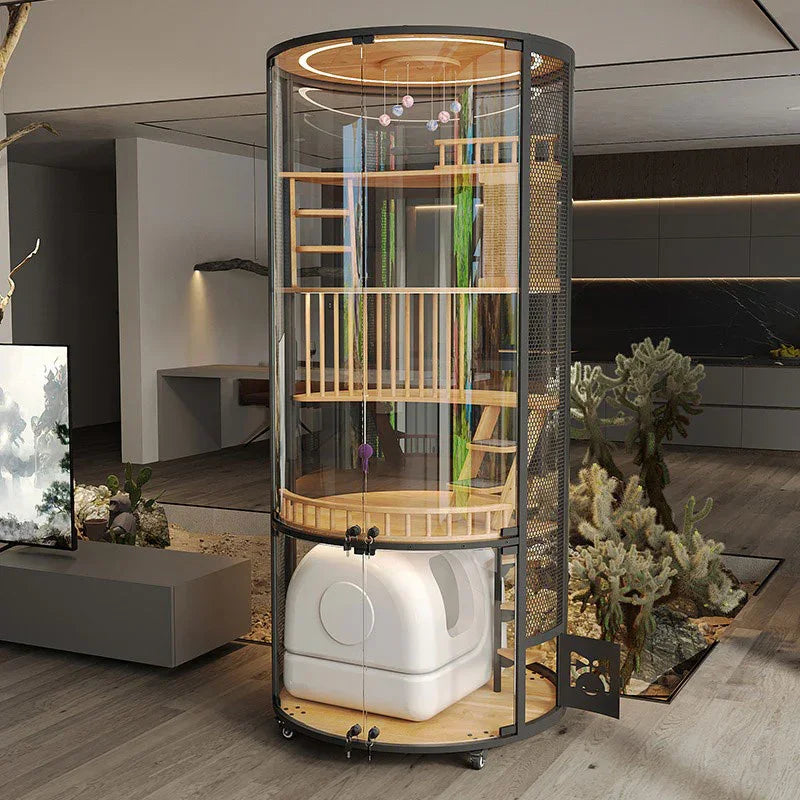 Floating Domain Panoramic Glass Cat Villa - MEWCATS