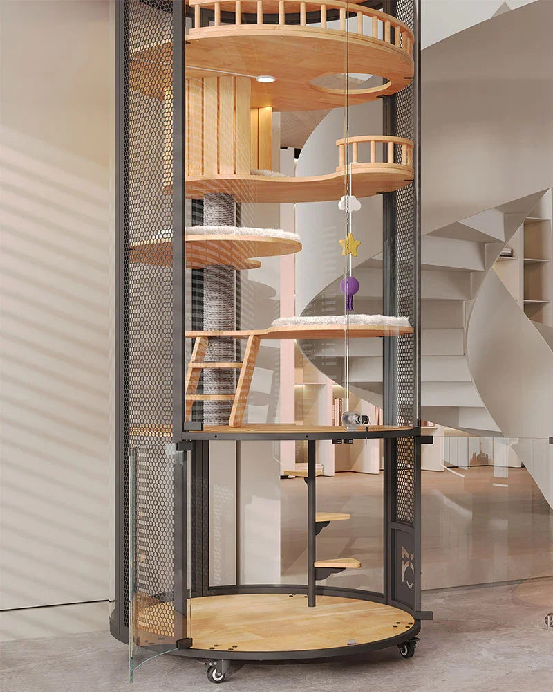 Floating Domain Panoramic Glass Cat Villa - MEWCATS