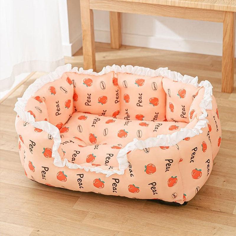 Floral Lace Cat Bed Pink All Season Cat Nest