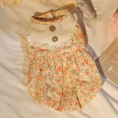 Floral Warm Cat Dress Pet Clothes