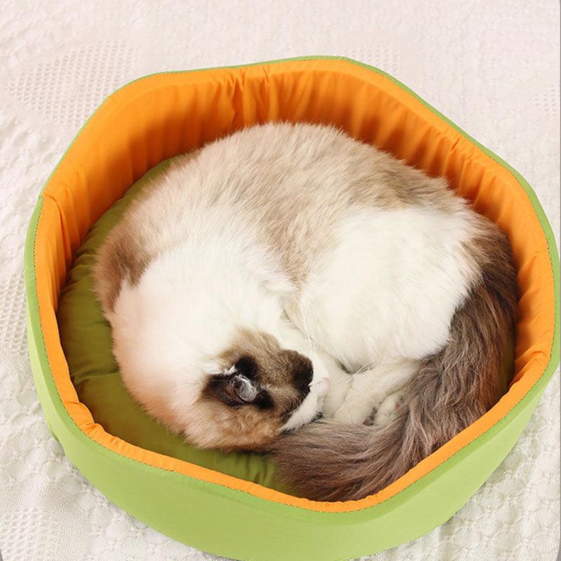 Cat Bed Summer Cool Flower Nest 2 Color Detachable Round Pet Nest