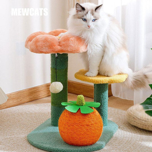 Flower Cat Climbing Frame Sisal Scratching Board Tree Pet Claw Sharpening Toy