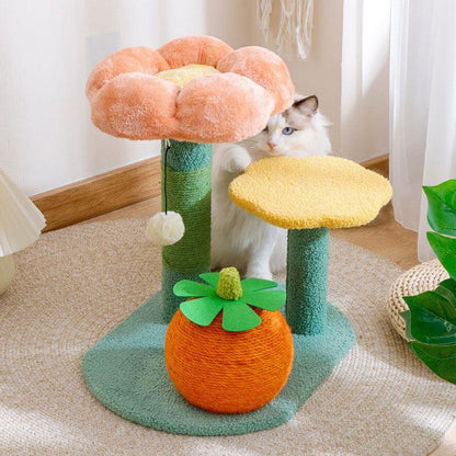 Flower Cat Climbing Frame Sisal Scratching Board Tree Pet Claw Sharpening Toy