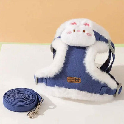 Flower Cat Harness 3 Color Cute Travel Leash Set
