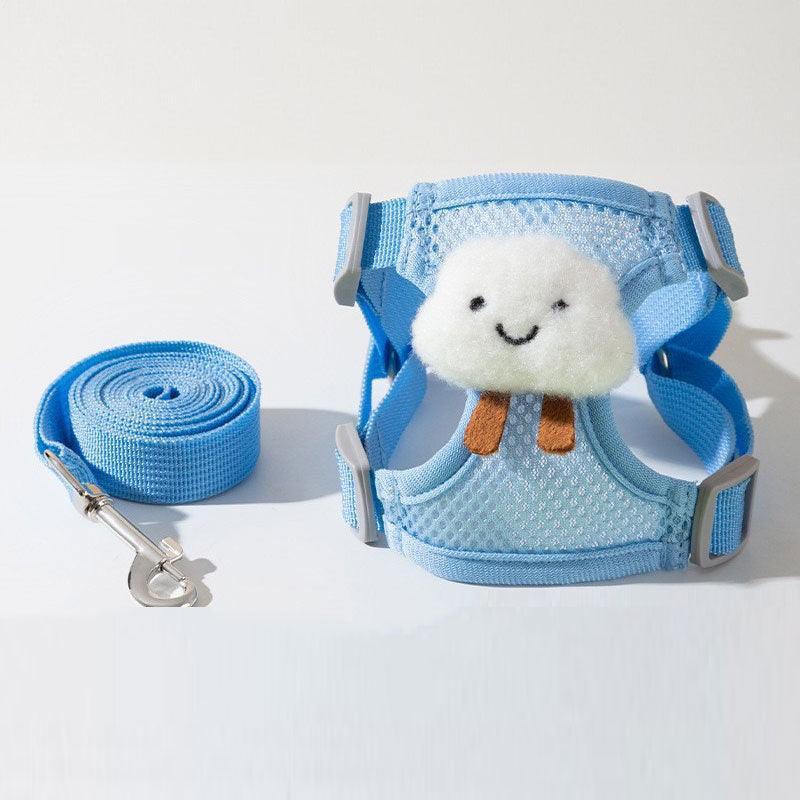 Flower Cat Harness 3 Color Cute Travel Leash Set