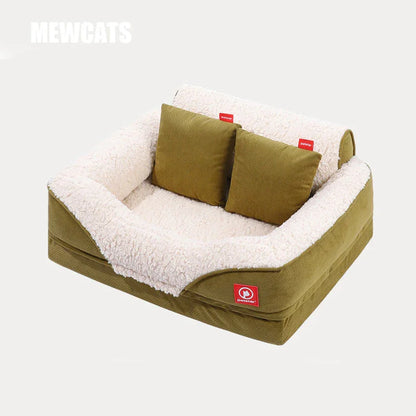 Fluffy Bread Warm Cat Sofa Bed - MEWCATS