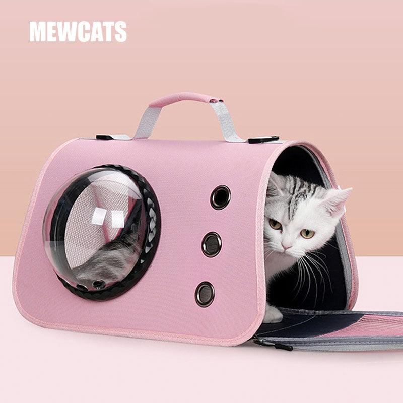 Folding Pet Handbag Breathable Pink Travel Tote Cat Carrier Shoulder Bag