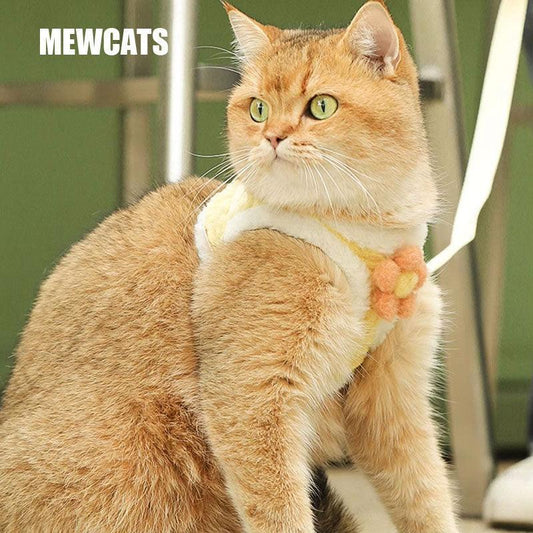 Fortune Flower Cat Leash 2 Colors Warm Harness