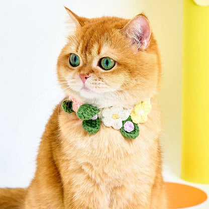 Four-Color Flower Cat Collar Princess Style Cute Bib - MEWCATS