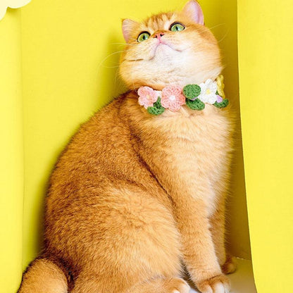 Four-Color Flower Cat Collar Princess Style Cute Bib - MEWCATS