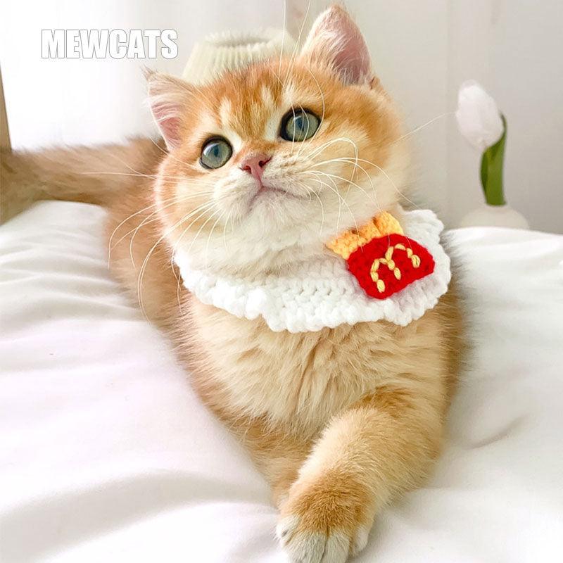 French Fries Cat Bib Handmade Collar