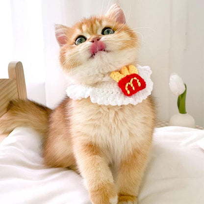 French Fries Cat Bib Handmade Collar