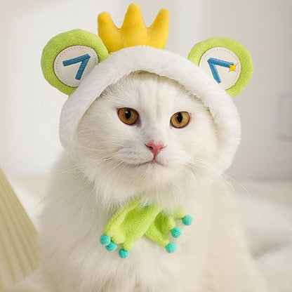 Frog Prince Cat Thickened Warm Clothes Hat