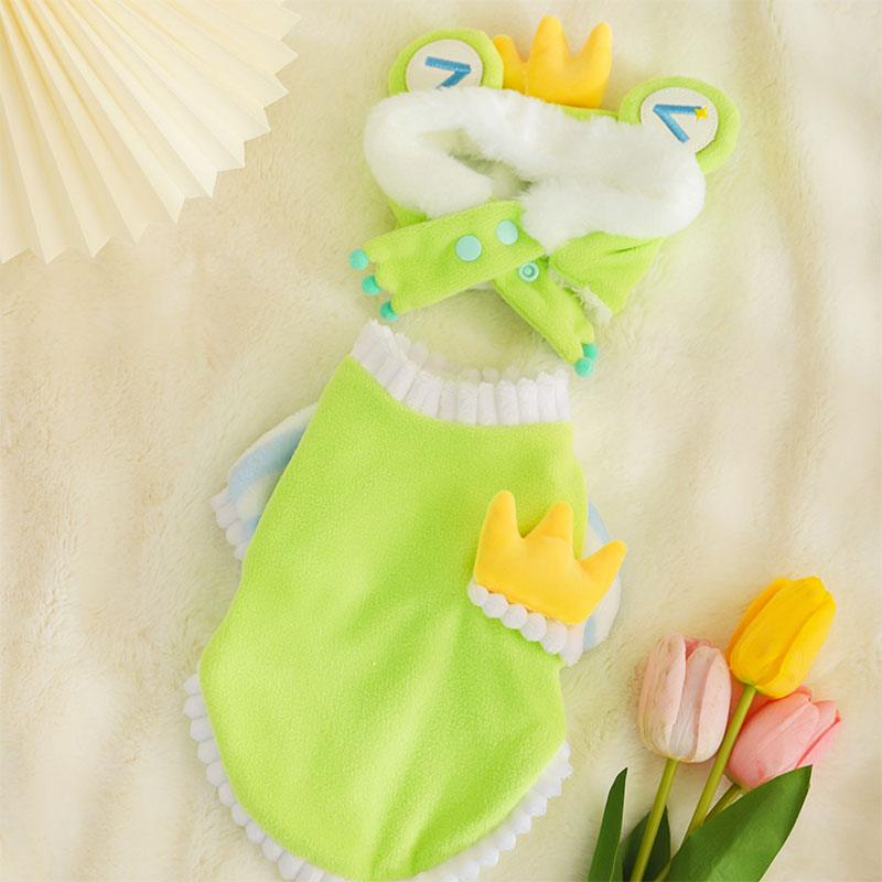 Frog Prince Cat Thickened Warm Clothes Hat