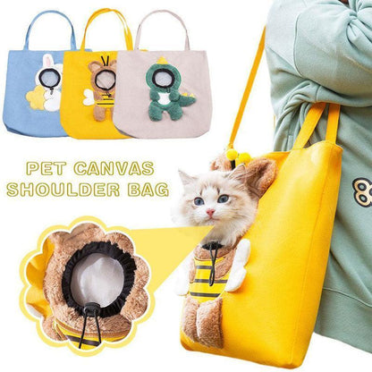 Funny Cat Carrier 3 Color Bee Tote Bag - MEWCATS