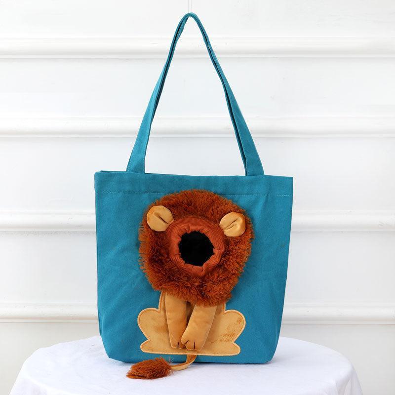 Cat Carriers Bag Soft Portable Breathable Blue Pet Handbag Backpack