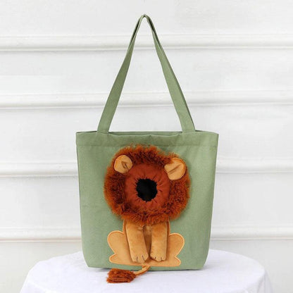Cat Carriers Bag Soft Portable Breathable Green Pet Handbag Backpack