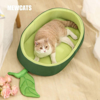 Large Cat Bed Funny Fruit Shape House Breathable Cute Green Pet Nest