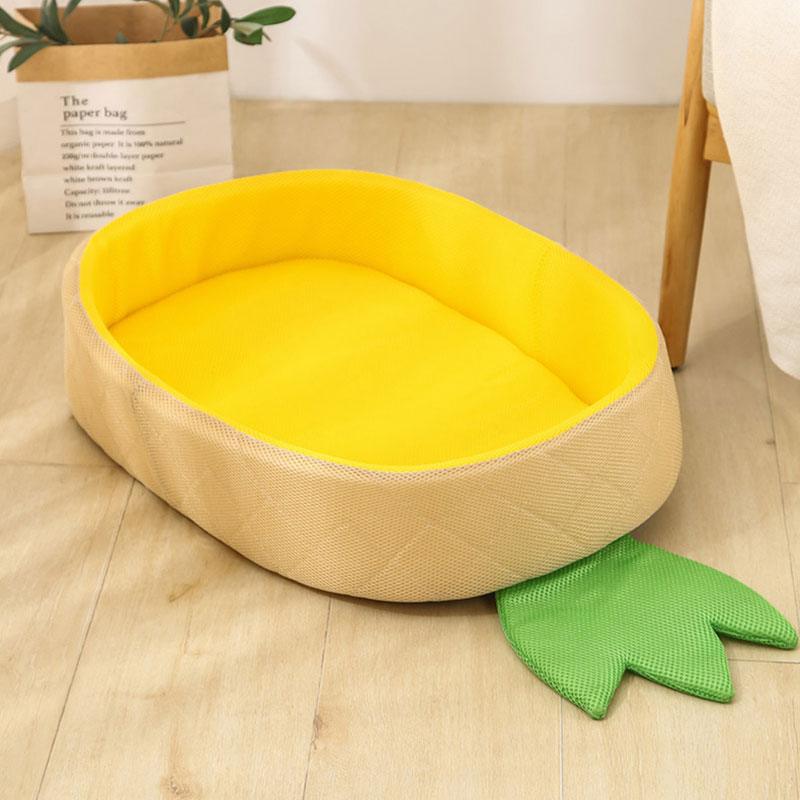 Large Cat Bed Funny Fruit Shape House Breathable Cute Yellow Pet Nest
