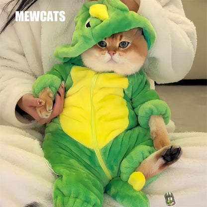 Funny Warm Cat Dinosaur Clothes 2 Style