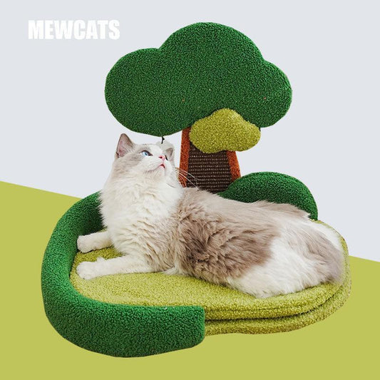 Deluxe Cat Bed Scratchpad Cute Detachable Cozy Mat