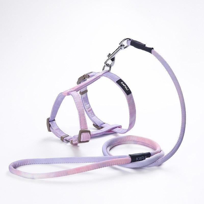 Gradient Cat Leash Set Harness 3 Color H-Style Cat Lead - MEWCATS