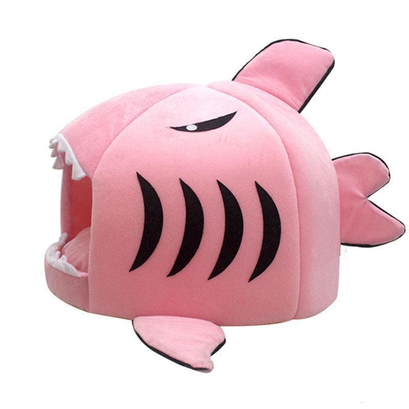 Grey Shark Cat Bed Sponge Pet Cave