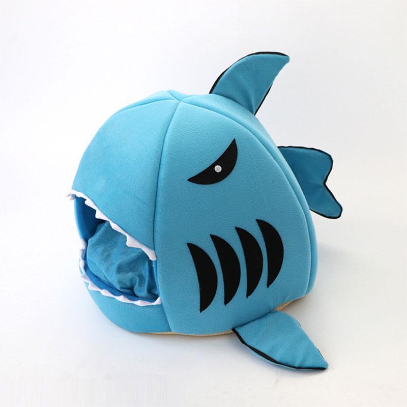 Grey Shark Cat Bed Sponge Pet Cave
