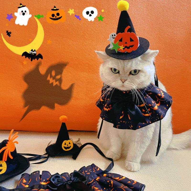 Halloween Cat Cape Pumpkin Costume 3 Style Hat