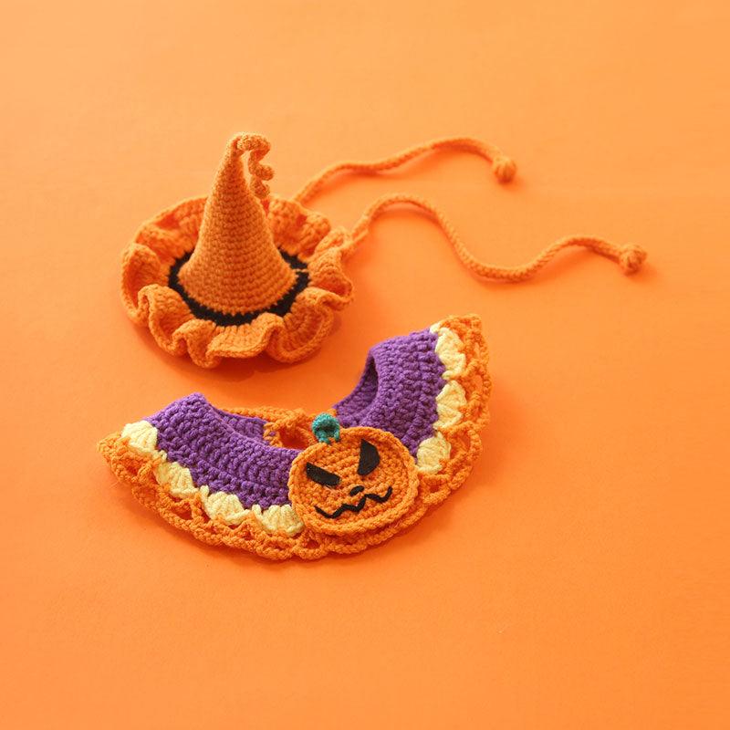 Halloween Cat Collar Handmade Hats Pumpkin Costume