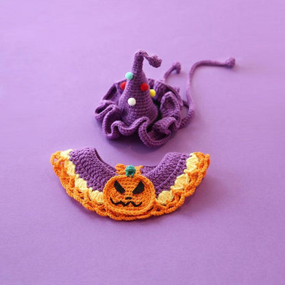 Halloween Cat Collar Handmade Hats Pumpkin Costume - MEWCATS