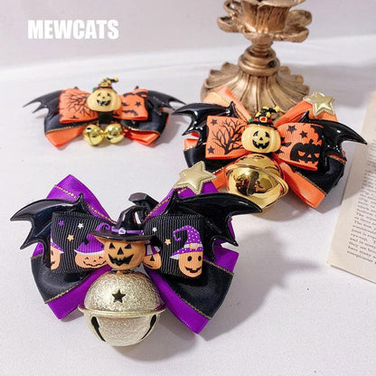 Halloween Cat Collar with Bells 4 Style Bow Tie