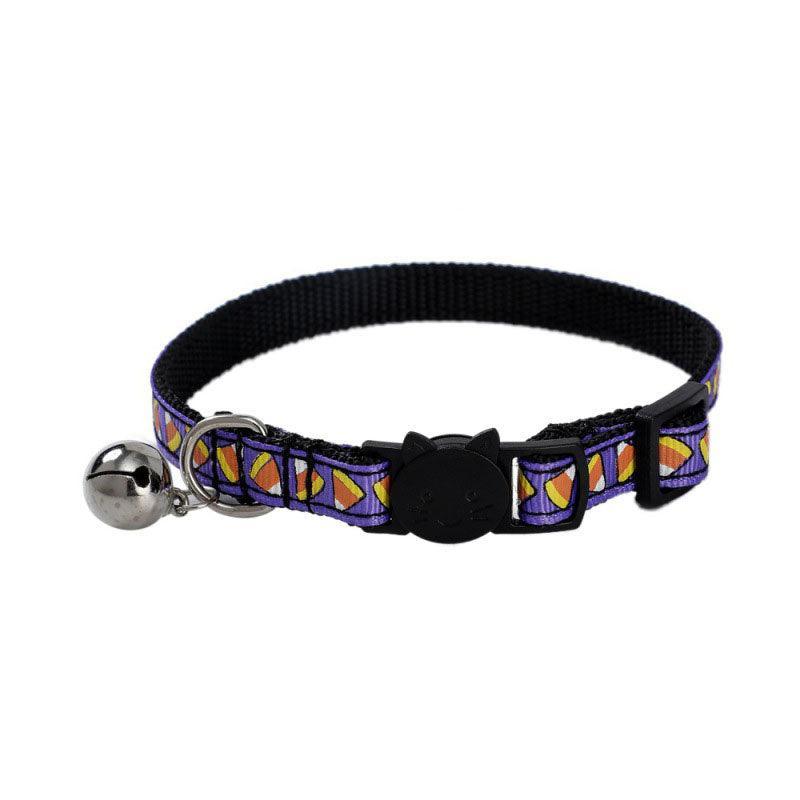 Halloween Cat Collars With Bells Pumpkin Skull Themed Adjustable