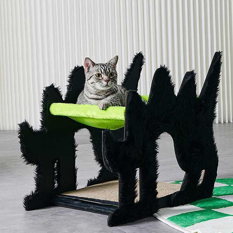 Halloween Boom Cat Double Hammock Green Scratching Board