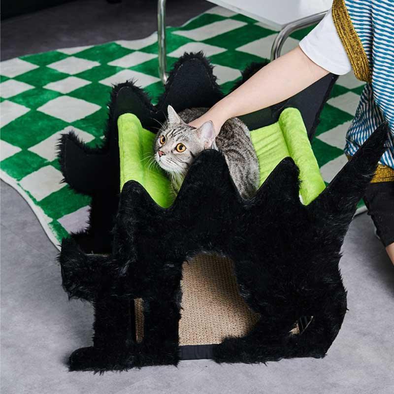 Halloween Boom Cat Double Hammock Green Scratching Board