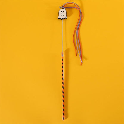 Halloween Ghost Tassel Cat Wand Toy Interactive Stick