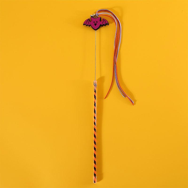 Halloween Bat Tassel Cat Wand Toy Interactive Stick