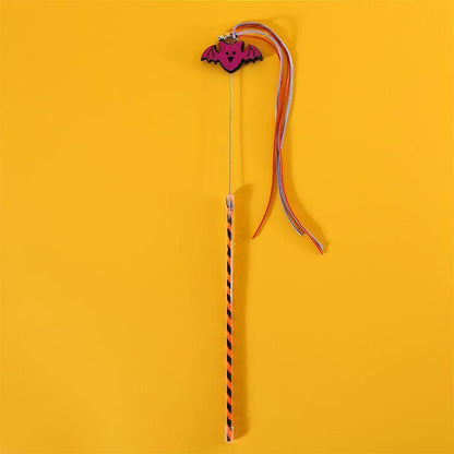 Halloween Bat Tassel Cat Wand Toy Interactive Stick