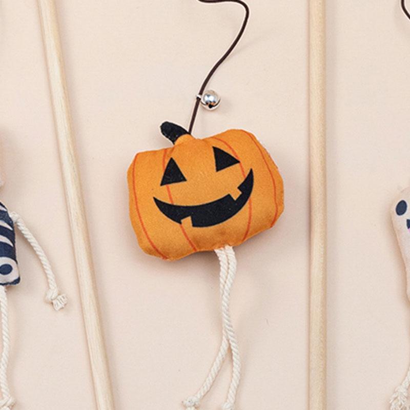 Hallowmas Interactive Cat Toys Stick Funny Skeleton Ghost with Bell Cat Wand