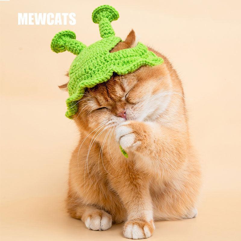 Handmade Cat Hat Cute Green Headgear